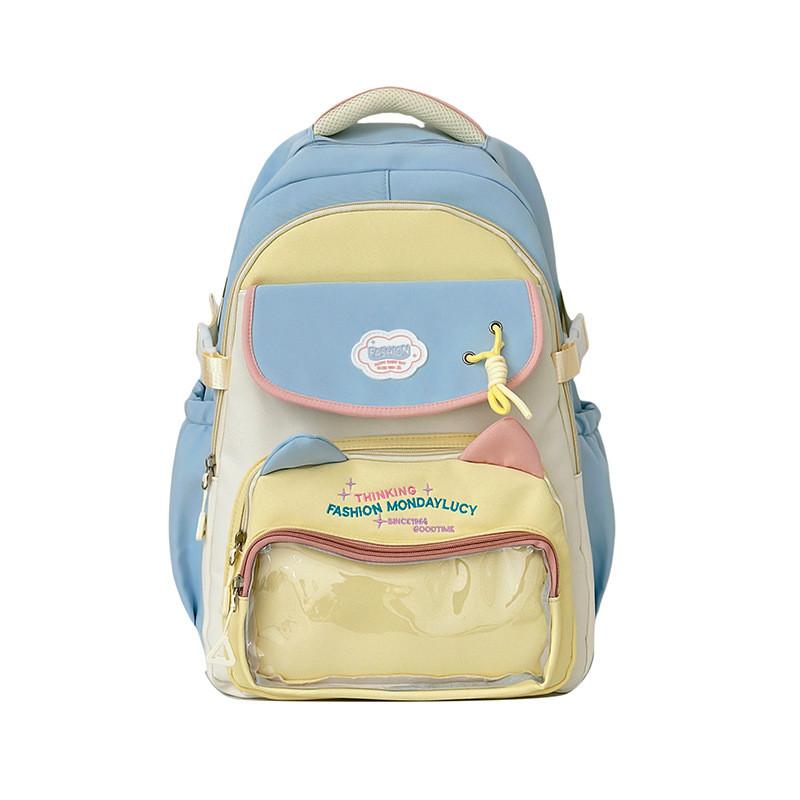 Вместительный рюкзак с кошачьими ушками и вышивкой в виде букв, на каждый день для