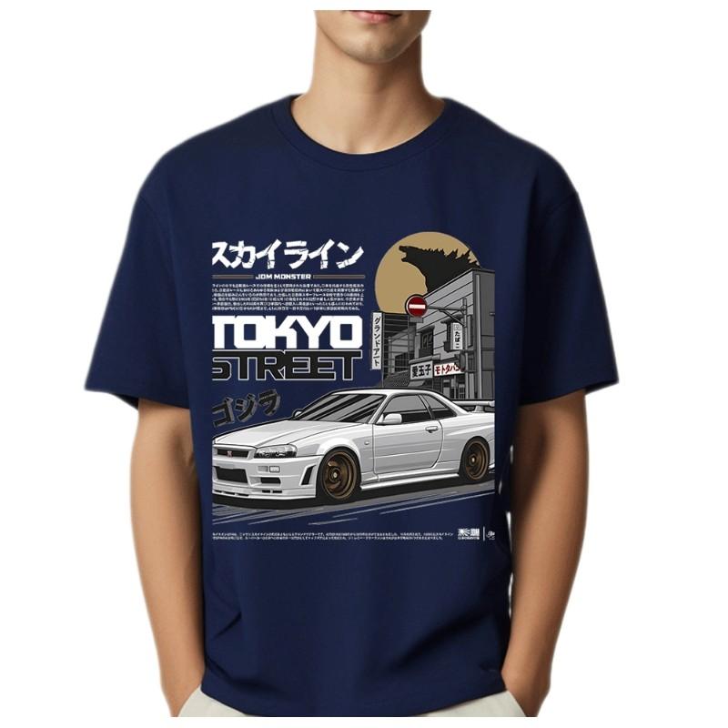 NissGTR Drift Автогонки Футболка Мужчины Женщины Хип-Хоп Харадзюку Мода Повседневная Короткий Рукав Графические Футболки Топы Мужская одежда