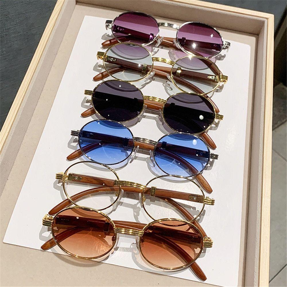 Fashion Small Frame Vintage Round Sunglasses Classic Luxury Oval Sun Glasses Trendy UV400 Shades for Women & Men