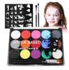 World Cup Fan 15 Color Face Paint Set, Safe Non-Toxic Kids Face Painting Kit, Halloween Festive Party Makeup Supplies