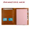 AIGUONIU Vintage Pull-Up Leather Cover for iPad Mini A5 Notebook Multi-Function Organizer Case with Pen Loop 230g 23x18x1.5cm