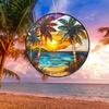Пляжный закат Suncatcher Орнамент Акриловое украшение для окна, креативное освещение Craft Подвесной домашний декор Подвесной