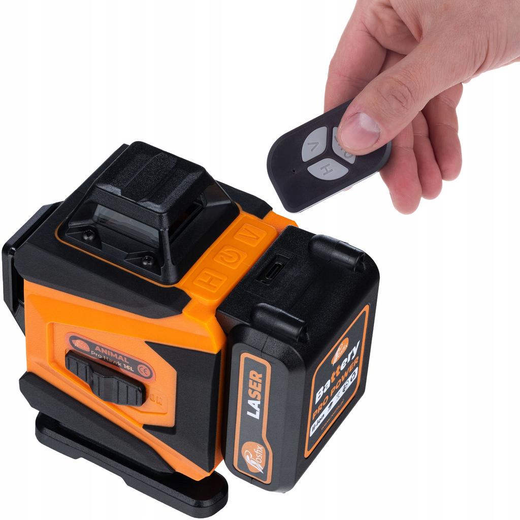 Rosfix Animal Pro Hawk RAPH 16L – Лазерный Крест 16 Линий | IP54 | USB-C | Комплект с Пультом, 2 Литий-ионными Аккумуляторами и Кейсом