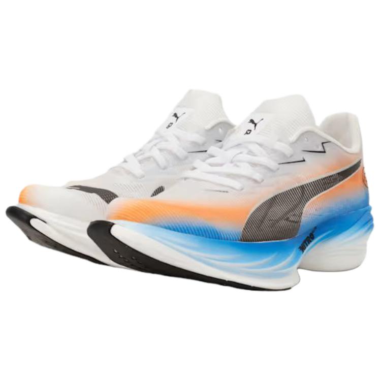 Puma Fast-R Nitro Elite 3 Удобная Мягкая Поддержка Гоночные Кроссовки для Бега Женские кроссовки Белый Оранжевый Синий 313419-01
