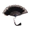 Lolita Feather Folding Fan Sweet Fairy Girl Dark Gothic Court Dance Hand Fan Pendant Photography Props Wedding Party Decor