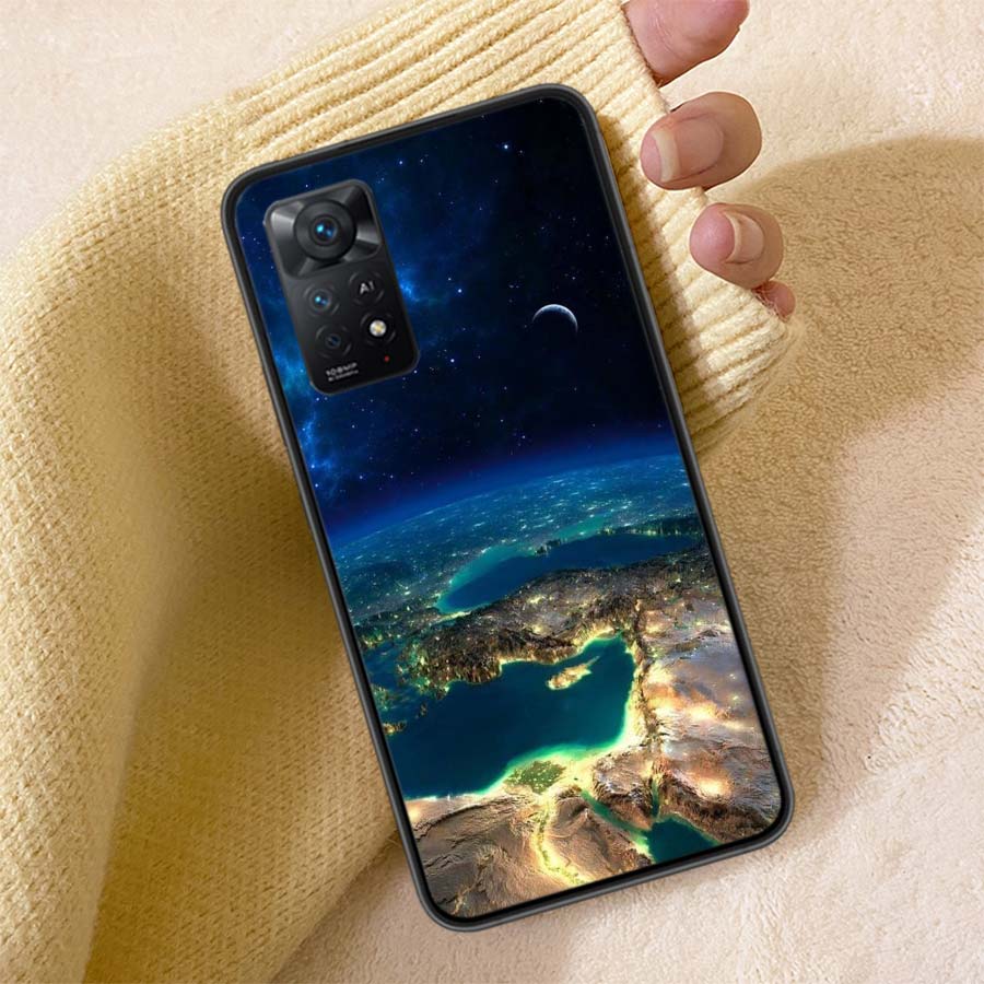 Earth, Stars, Space Phone Case For Redmi Note 13 14 15 Pro Plus 12 13C 12C 15C 9 10 10C 9T 9C 9A TPU Soft Cover Clear Cell Cases