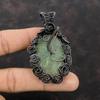 Moss Prehnite Pendant Copper Wire Wrapped Pendant Moss Prehnite Jewelry Handmade Pendant Copper Wire Wrap Jewelry Gemstone Pendant For Gift