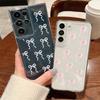 Милый Розовый Бант Мягкий Чехол Для Samsung Galaxy S25 S24 S23 S22 Ultra Plus S24 FE A15 A14 A55 A54 A36 A26 A16 A52 A35 5G Прозрачный Чехол