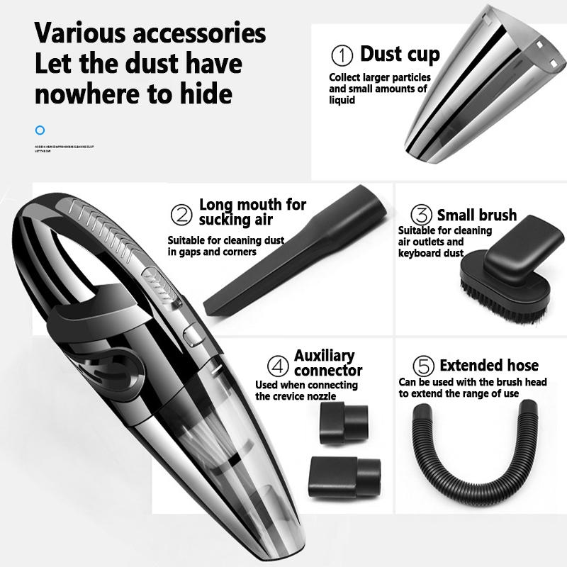 Беспроводной автомобильный пылесос высокой мощности портативный ручной пылесборник для дома сильное всасывание