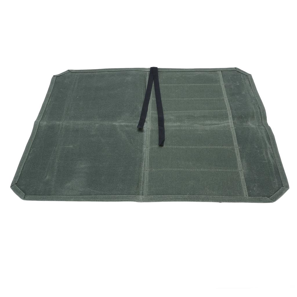 Сверток для столовых приборов Холст с влажной восковой пропиткой Портативный 7 отделений Свернутая сумка для хранения столовых приборов шеф-повара для улицы