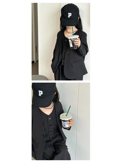 Осень 2025 Девочки Костюм-конфетка из 3 предметов - Блейзер в корейском стиле