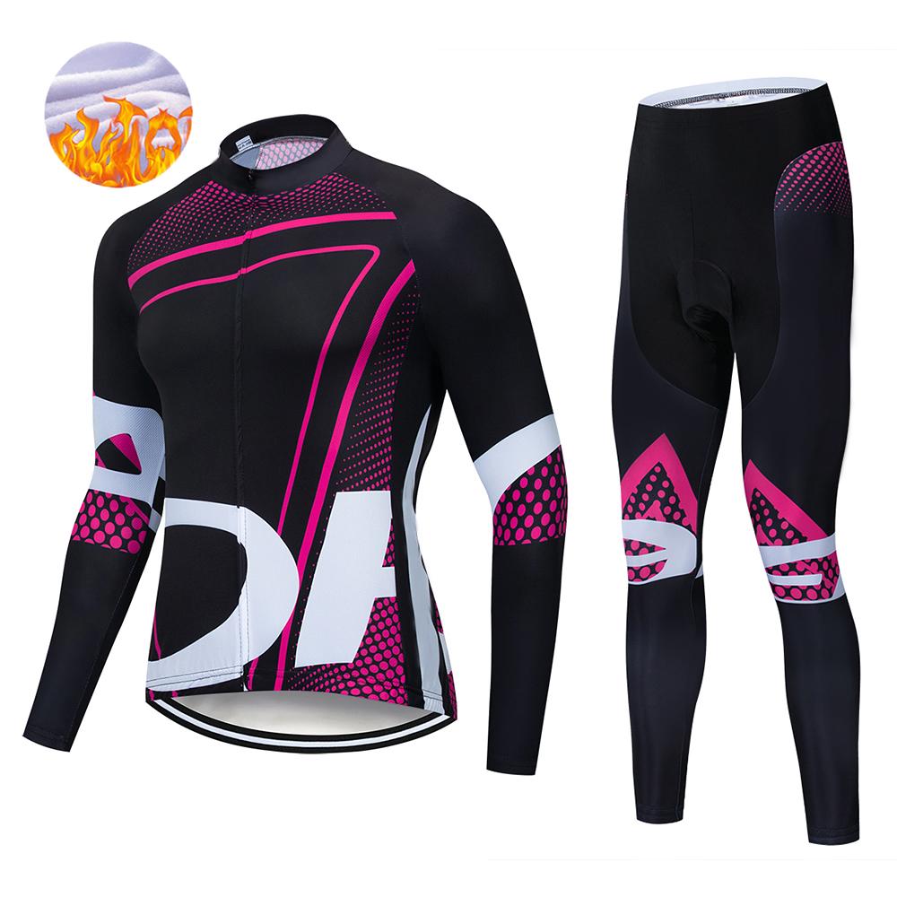 Winter Men's Cycling Jerseys Sets Thermal Fleece Long Sleeves Men Cycling Bib Set Bicycle Clothing MBT Breathable Bike Clothes