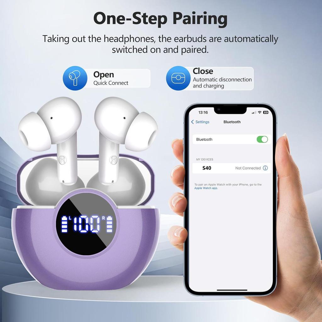 S40 Bluetooth Внутриканальные наушники с шумоподавлением: Длительное время работы от аккумулятора, Отсутствие утечки звука, Высокое качество