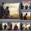 Игровой чехол для подушки Tom Clancy's The D-Division 2 Квадратный Двусторонний принт Короткий плюш Подушка-подушка для дивана Спальня Прикроватная подушка
