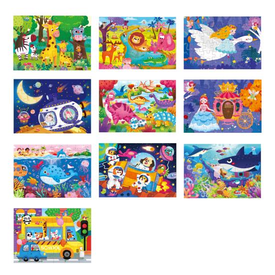 24/48/60Pcs/Set Cartoon Jigsaw Puzzle Toy Animal Vehicle Dinosaur Preschool Leaning Puzzle Game Toddlers Boys Girls Educational Floor Puzzle Toy