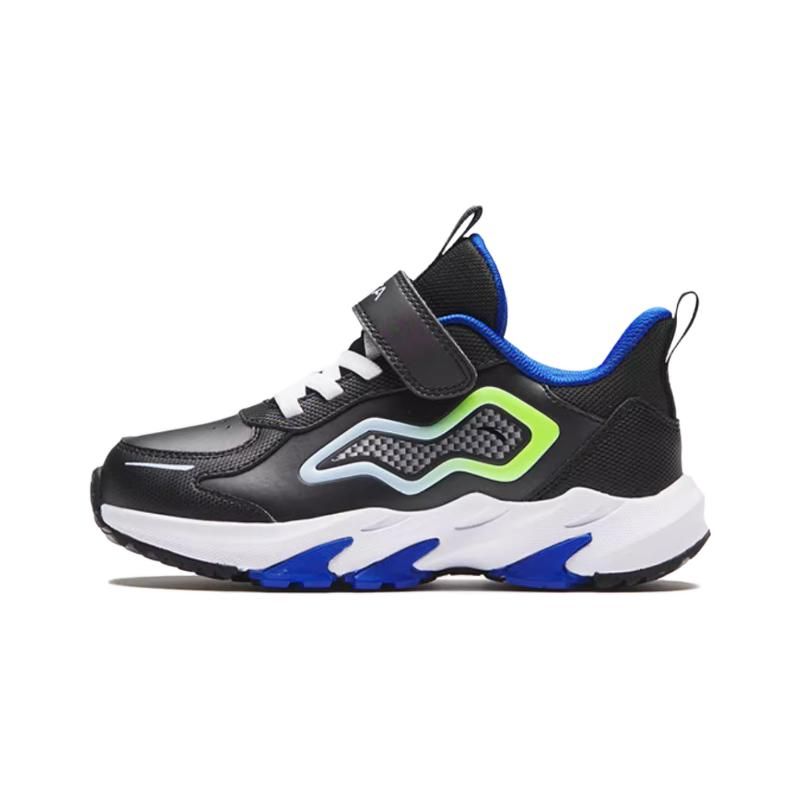 Anta Детские кроссовки с круглым носком на липучке, амортизирующие, износостойкие, низкие, детские кроссовки, черные 312349906-2