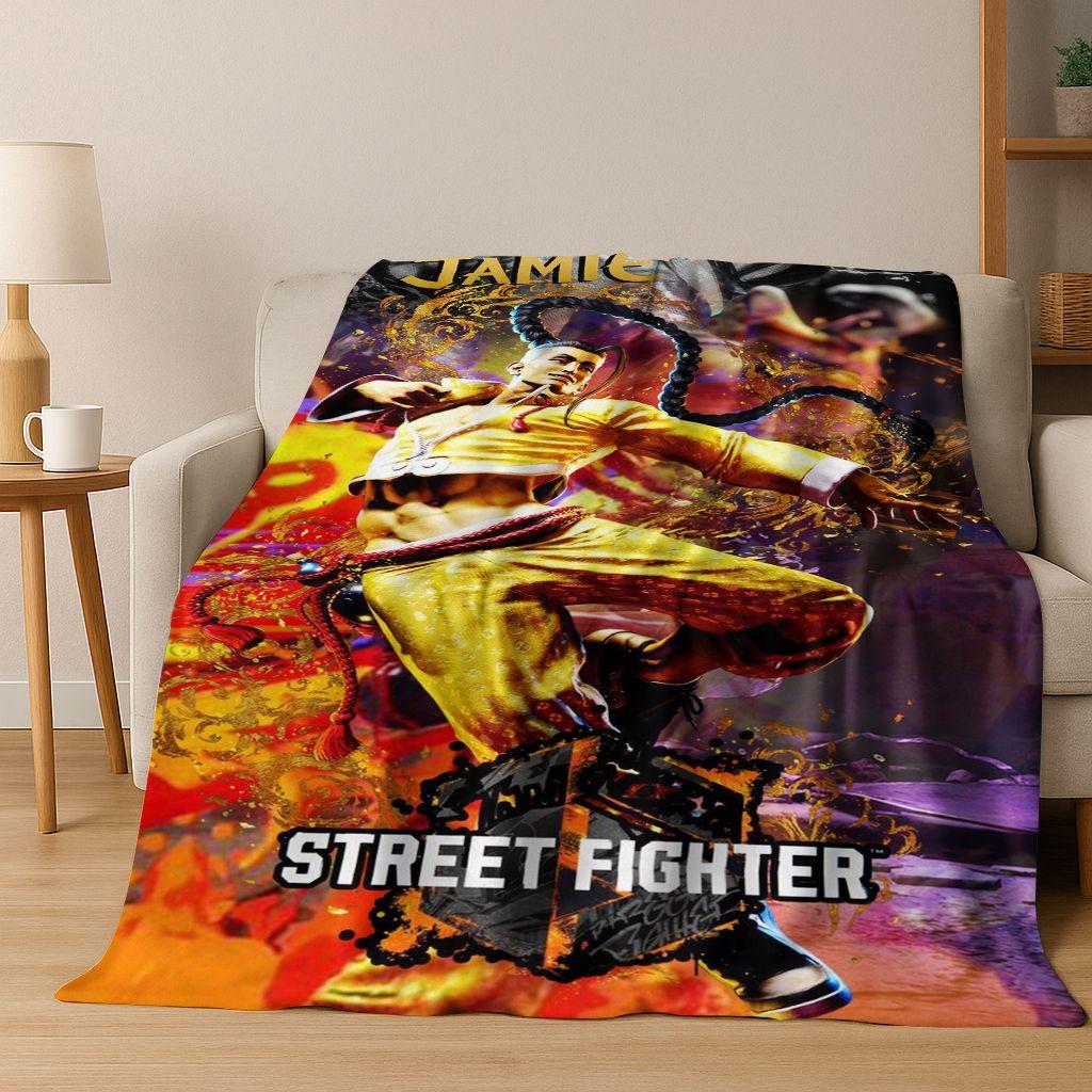 Ретро Street Fighter 6 Персонажи Игра Чун-Ли Арт Фланелевое Одеяло, Уютное Мягкое Плед для Дома Спальни Кровати Дивана Покрытие Дети
