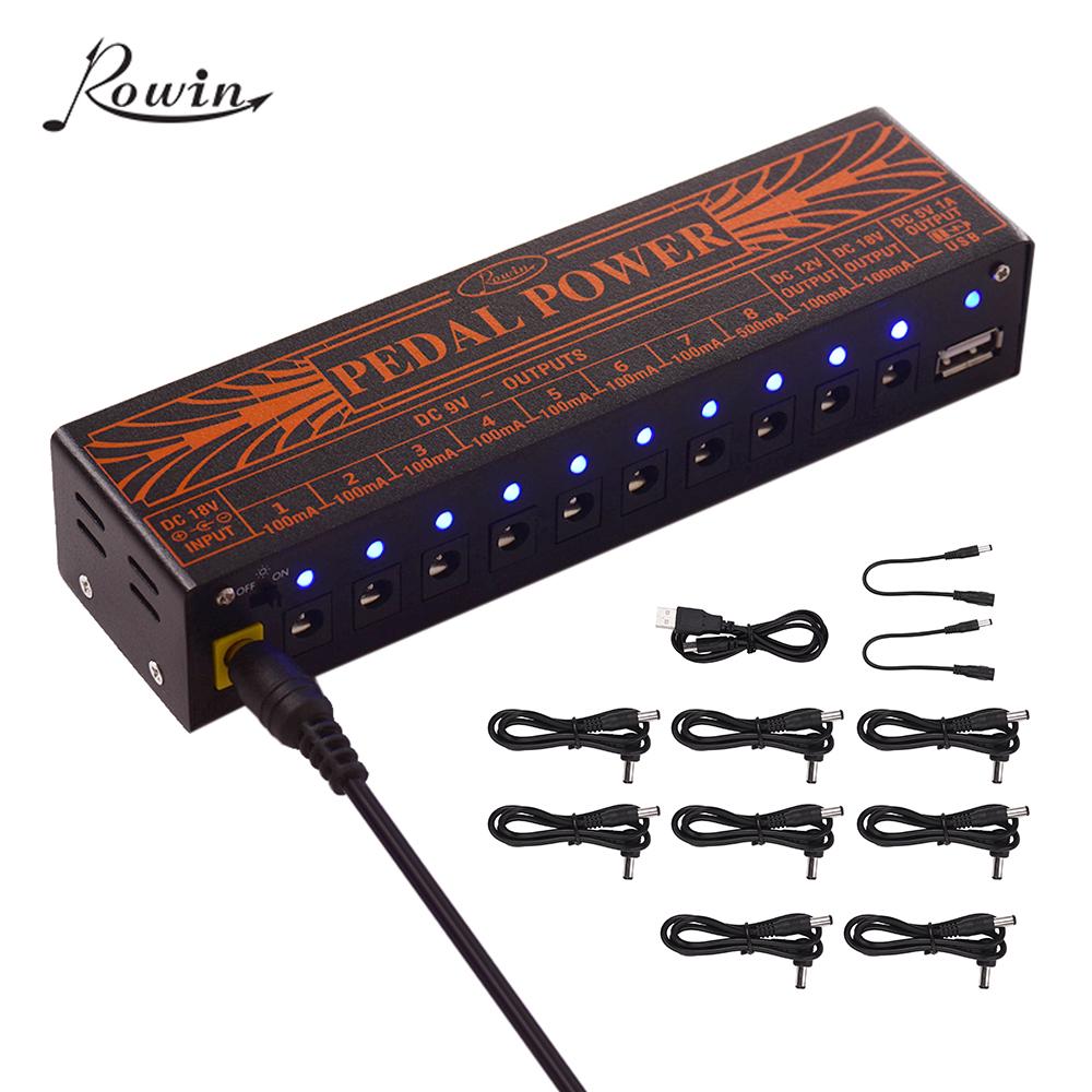 Rowin Compact Size Guitar Effect Power Supply Station 10 Isolated DC