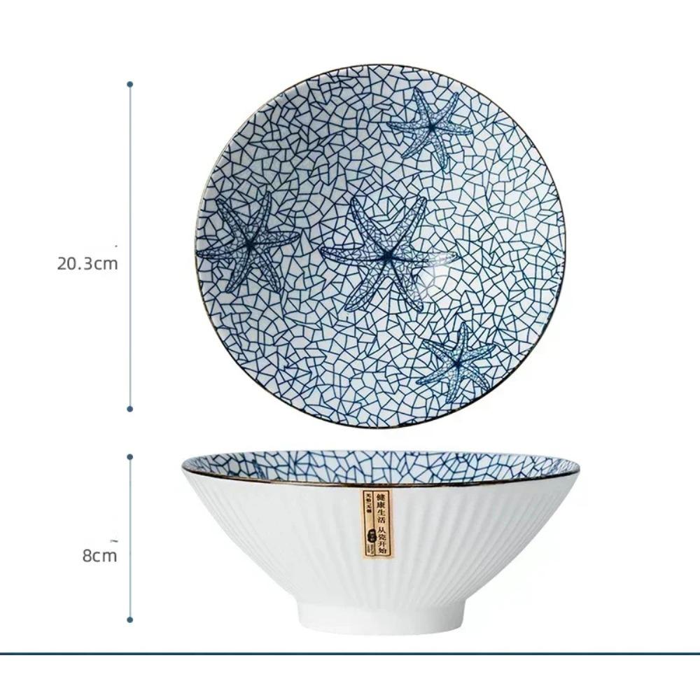Керамическая посуда в японском стиле Большая суповая миска Бытовая большая миска для рамена Миска-ведро Миска-труба