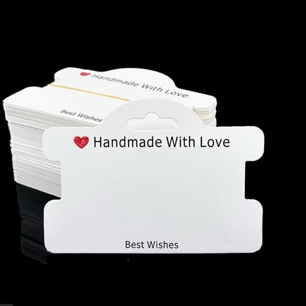 100pcs Love Jewelry Tags Bracelet Display Handmade Hanging Blank Tag for Small Business