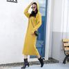 Женское длинное платье-свитер с капюшоном, однотонное, с длинным рукавом, прямое, черный, абрикосовый, хаки, кофейно-желтый