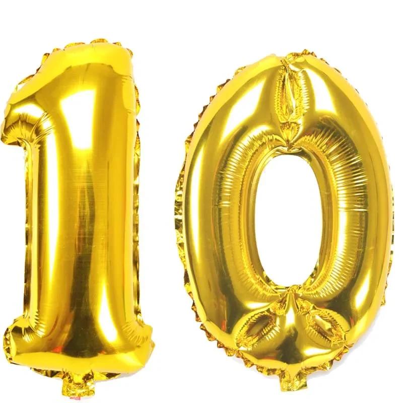 32-дюймовые фольгированные шары-цифры 10 20 30 40 50 60 70 80 90 лет Декор для дня рождения взрослого или пожилого человека, юбилей, воздушный шар