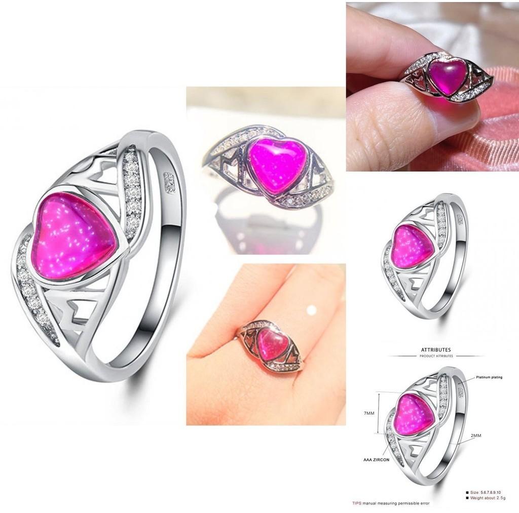 2018 Cross-border Explosion Source Fantasy Australian Peach Heart Ring Mother's Day Gift Mom Inlaid Diamond Ring