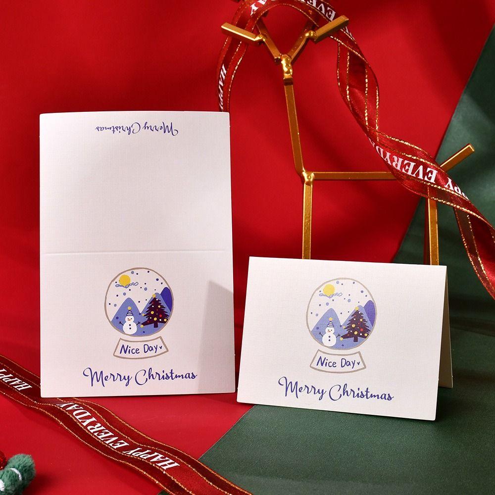 10pcs Invitation Merry Christmas Greeting Cards Thank You Blank Paper Cards Merry Christmas