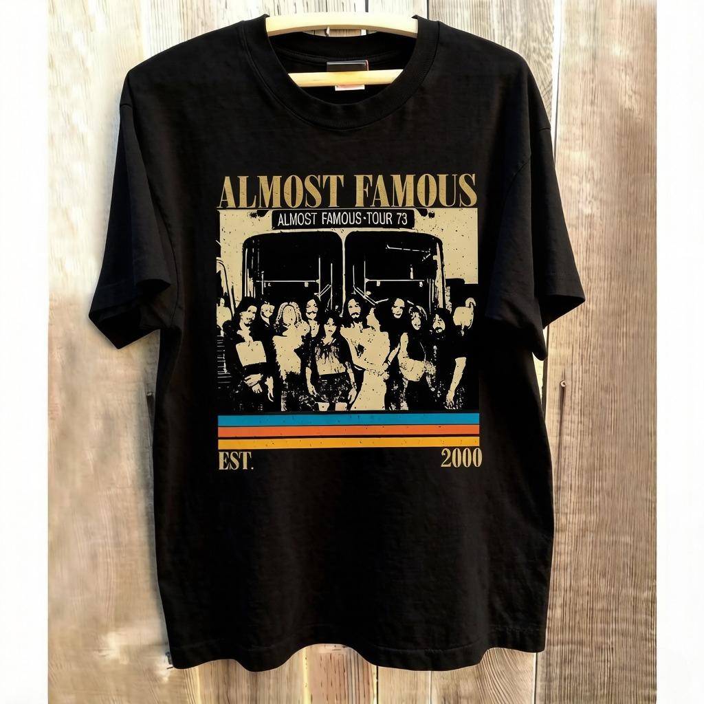 Summer New Retro Street Neutral Leisure Fashion Tshirt Almost Famous Movie Tshirt Retro Movie Theme Tshirt