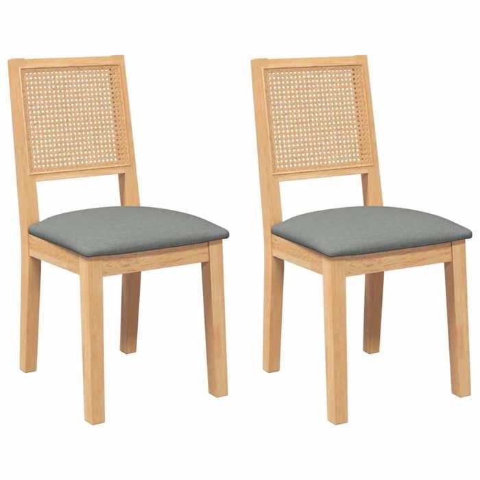 VidaXL Dining Chairs Cushions 2 Pcs Solid Rubber Wood, Dining Chair, Chair, Living Room Chair, Dining Chairs, 4102480
