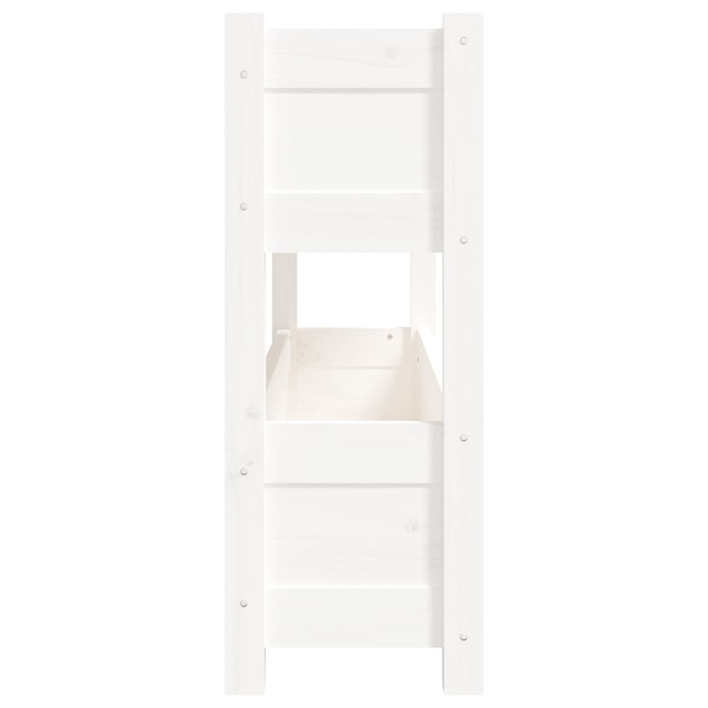 Planter Box White 112x25x66 cm Solid Pine Wood