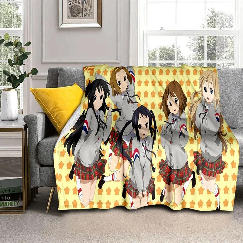 3D Кавайная Девочка K-ON Мультяшное Милое Лолита Одеяло, Мягкое Пледовое Одеяло для Дома Спальни Кровати Дивана Пикника Путешествия Покрывало Дети