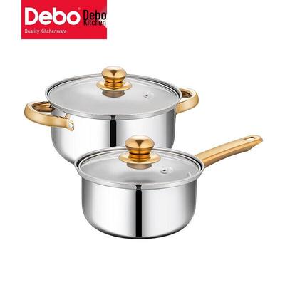 Набор из 2-х кастрюль Debo Velis из нержавеющей стали