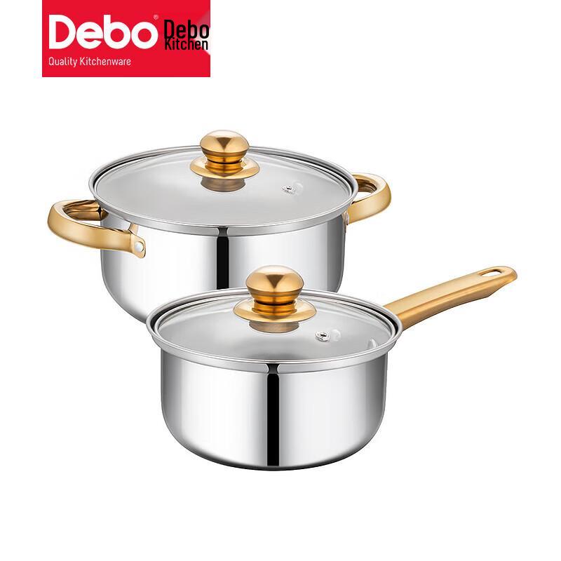 Набор из 2-х кастрюль Debo Velis из нержавеющей стали