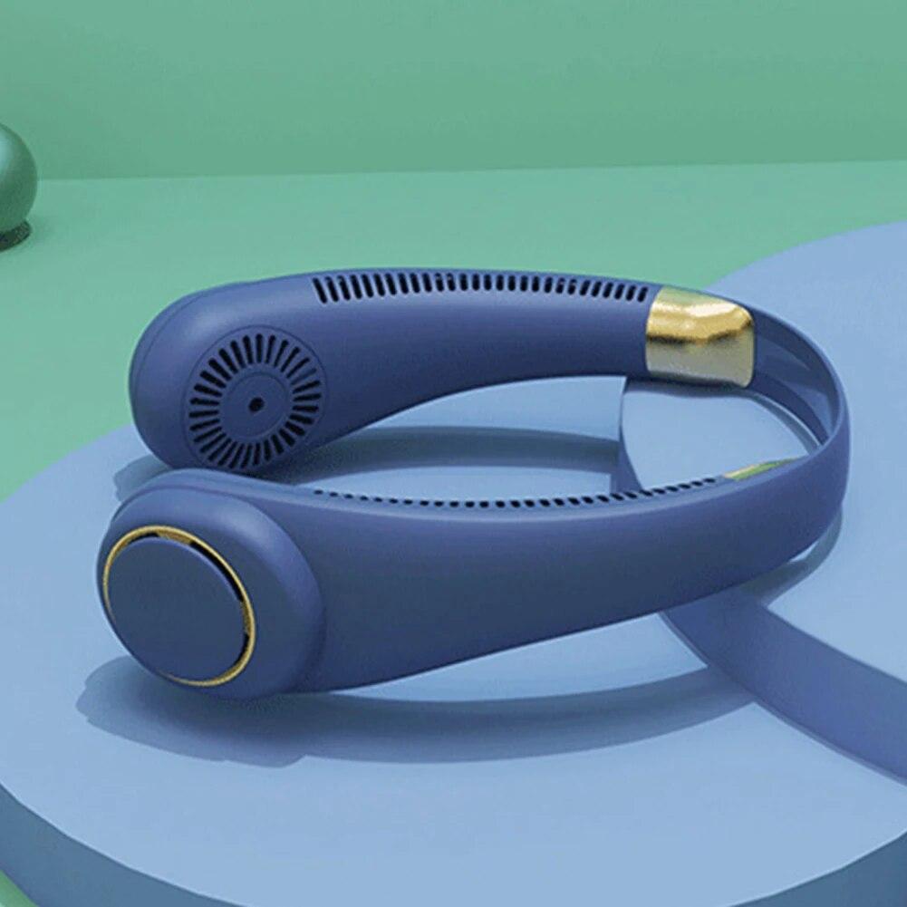 2024 Новый безлопастный вентилятор для шеи Перезаряжаемый портативный охлаждающий вентилятор 3-скоростной бесшумный охладитель для ленивой шеи 3000 мАч Мини-вентилятор для летних видов спорта