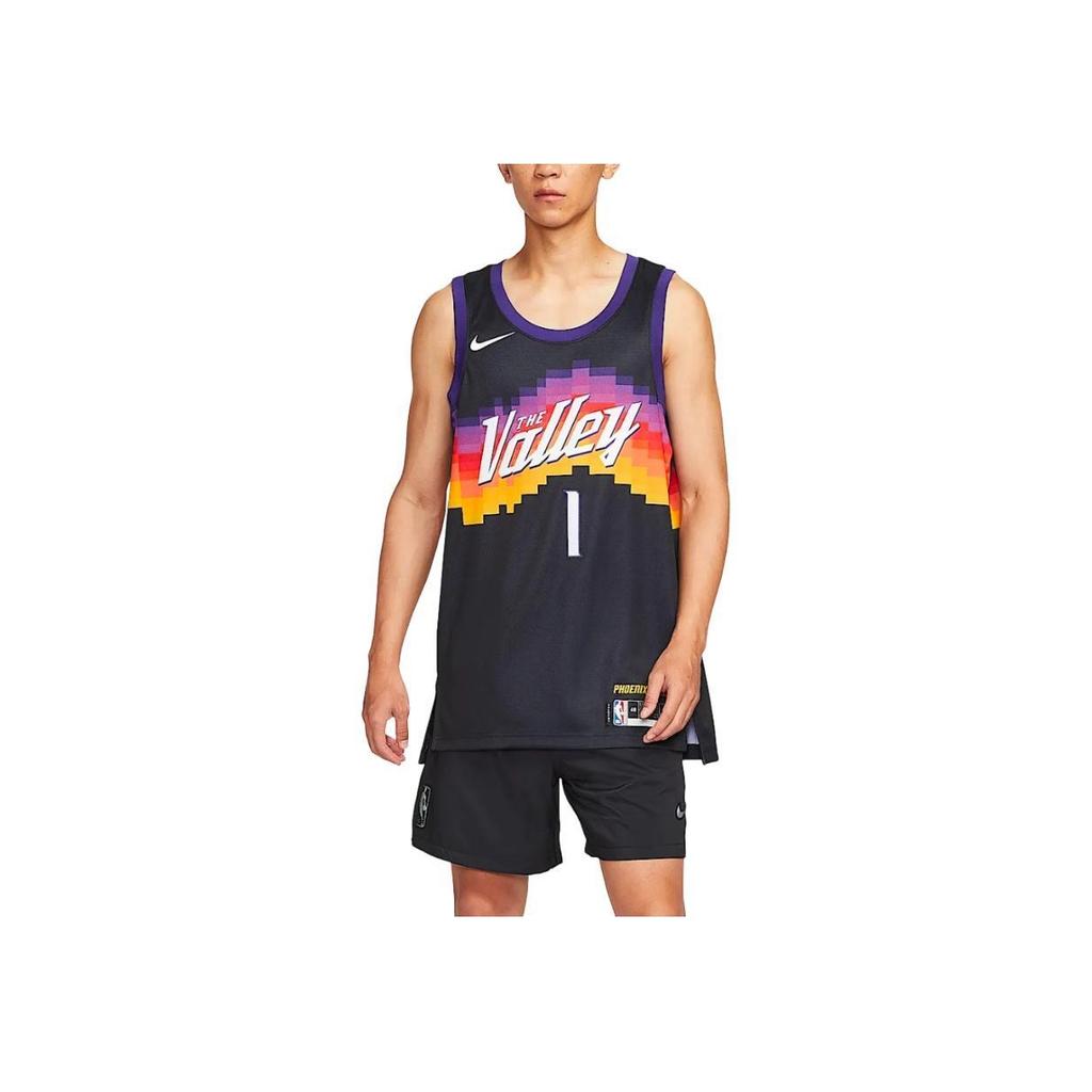 Nike Джерси для баскетбола NBA Swingman Dri-FIT City Edition Девин Букер 1 быстросохнущая с круглым вырезом Мужские джерси Черный HM5993-011