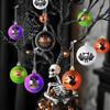 Halloween 6Cm 16Pcs Glow-In-The-Dark Painted Electroplated Spooky Balls Dark Skeleton Pumpkin Decoration Set Tree Hanging Party