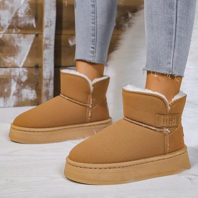 Осенне-зимние женские зимние ботинки большого размера на толстой подошве, удобные, теплые, с круглым носком, размеры 36-41