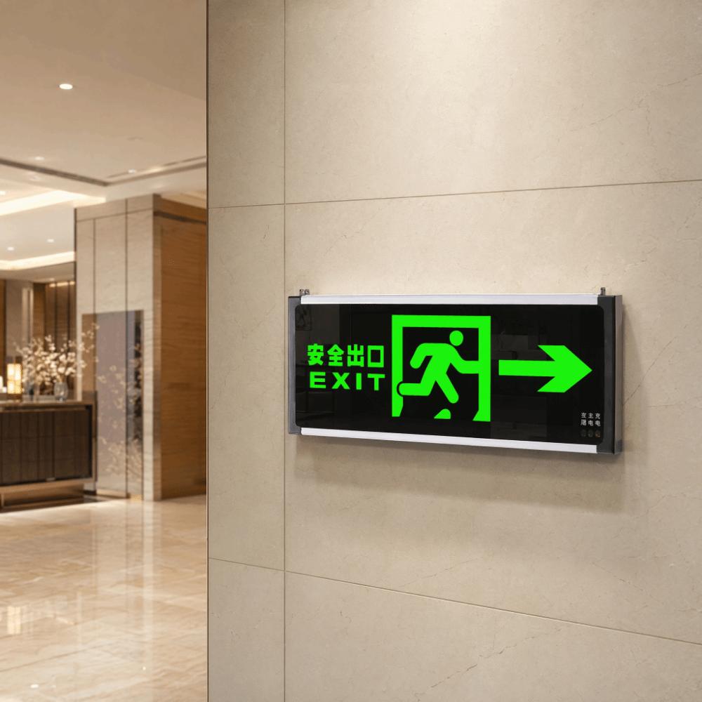 LED Light Safety Exit Sign Hanging Indicator Warning Lamp Evacuation Sign Light Hotel Use