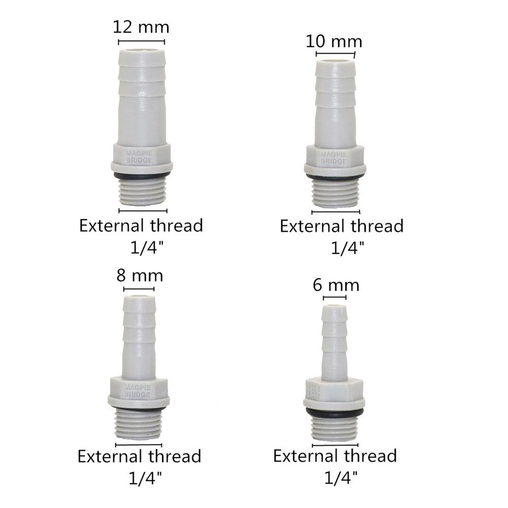 1 Pc Plastic Hose Fitting 6mm 8mm 10mm 12mm Barbed Tail 1/4" BSP Male Thread Connector Joint Coupling Adapter Pipe Fittings