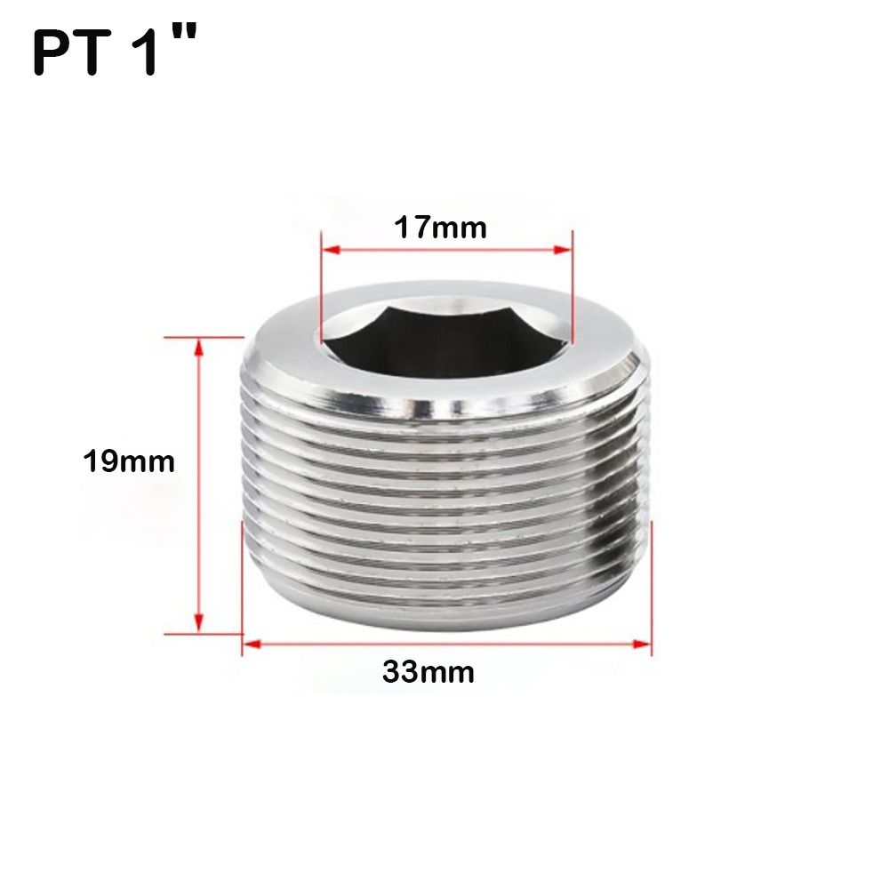 Silver Male Thread Hexagon Plug 304 Stainless Steel Tube Plug Sealing Pipe Port Hardware