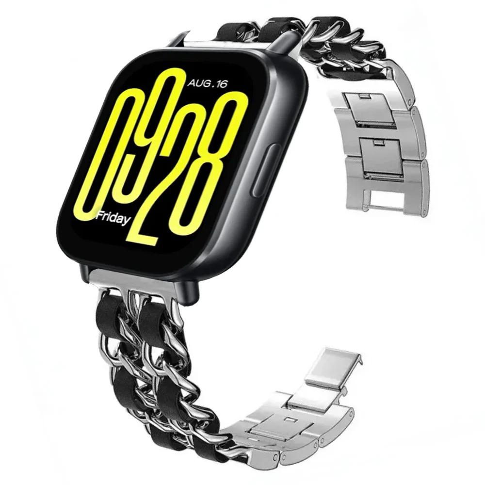 22-мм Металлическая Ковбойская Цепь Ремешок для Redmi Watch 5 Active / 5 Lite Великолепный Браслет ремешок для Xiaomi Watch 5 S5-S4-S3-S2-S1 Ремень