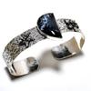 Dendrite Opal Gemstone 925 Silver Plated Handmade Jewelry Cuff Bangle