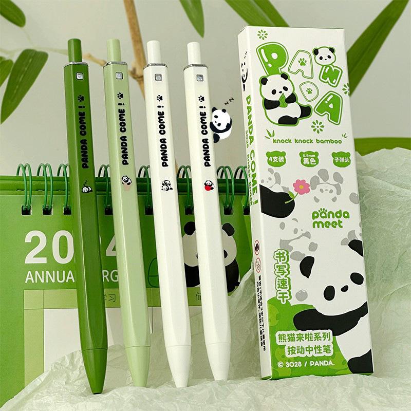 Panda Press Neutral Pen Bullet Student Quick Dry Brush Pen Large Capacity Ink Pen Signature Black Pen