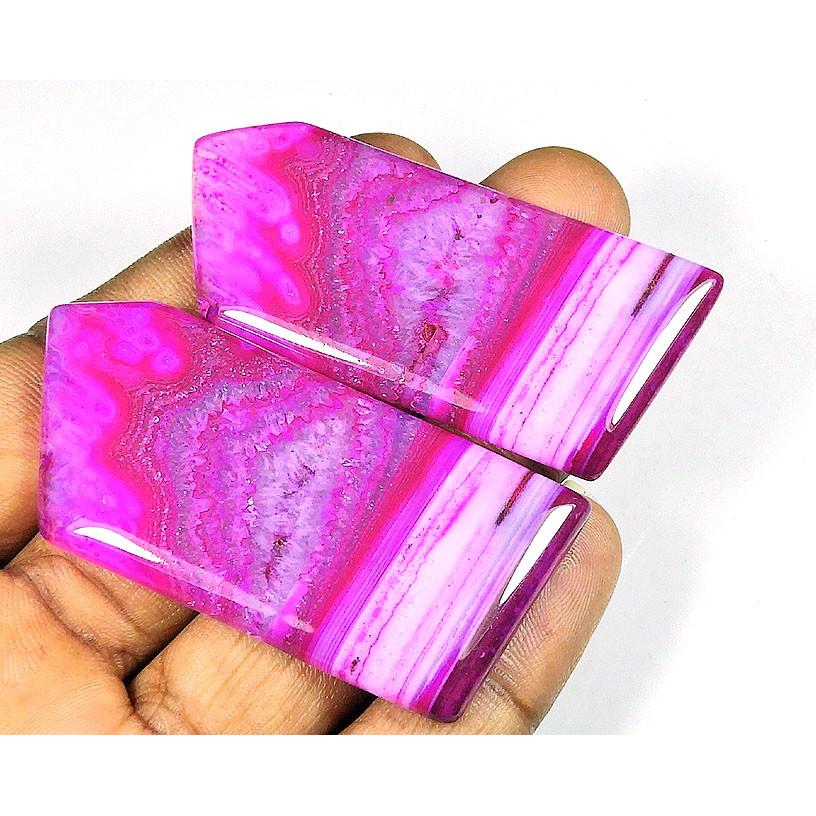 180Cts. Окрашенный ониксовый агат кабошон россыпью 2 шт драгоценный камень 27X41MM SK-4311