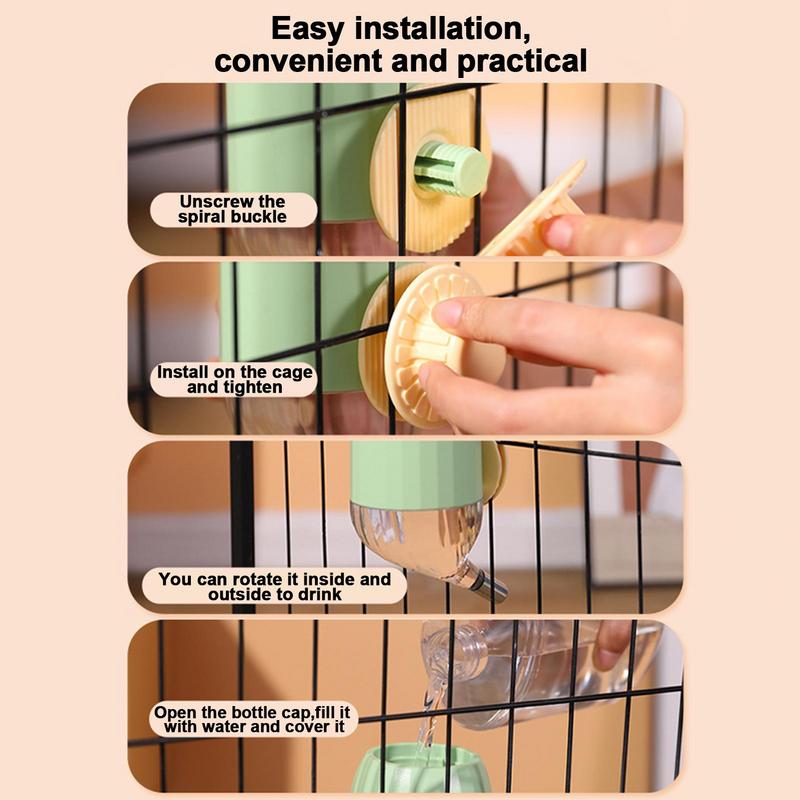 Small Animal Water Bottle Hamster Accessories Automatic Anti-Splash Water Bottle No Drip 700ml For Glass Tank Cages Crates