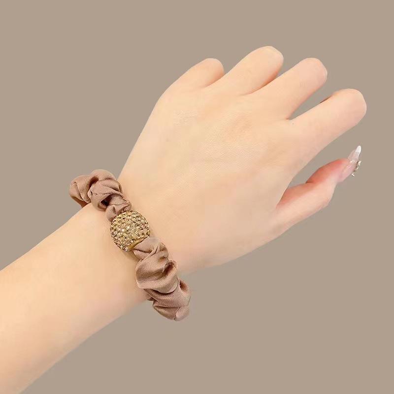 Женская эластичная резинка-скранчи со стразами, леопардовая, кофейная и черная