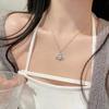 Premium Sense Can Pull Silver Butterfly Fringed Necklace Design Fashion Autumn And Winter Sweater Chain Collarbone Chain Jewelry