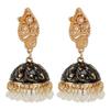 Woman Indian Bell Earrings Dangle Style Gold Plated Artifical Pearl Fashion Earrings Accessory