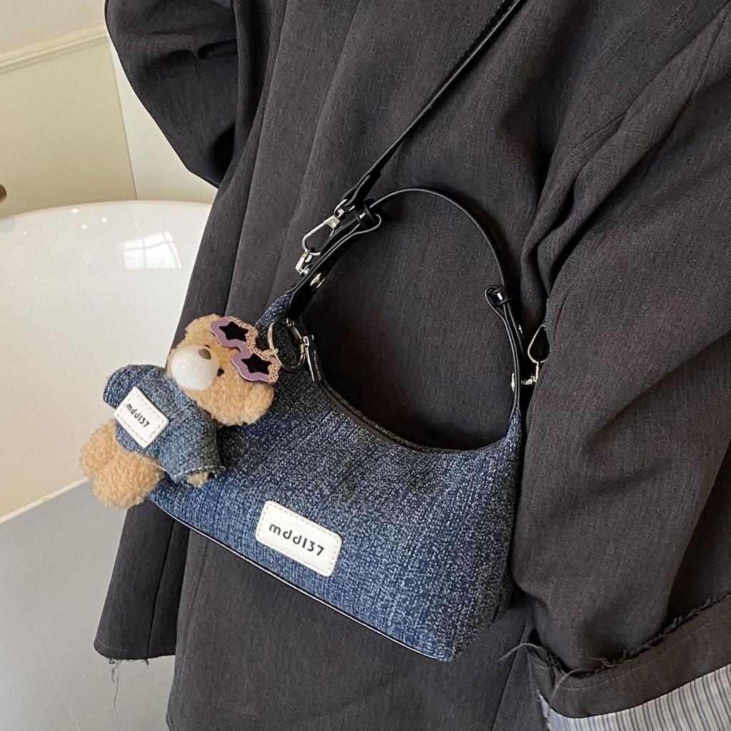 Нишевый дизайн джинсовая сумка на плечо женская 2025 новая изысканная модная сумка-пельмень универсальная повседневная сумка-мессенджер